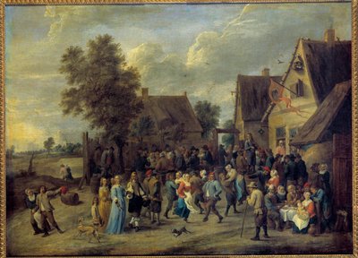 Dorpsfeest met aristocratisch paar door David Teniers the Younger
