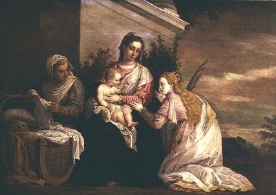 Maagd en Kind met St. Catharina door David Teniers the Younger