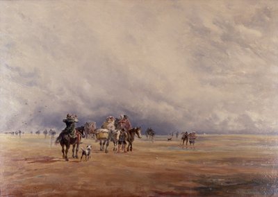 Lancaster Sands, Morecambe Bay (Schatten) 1842 door David the younger Cox