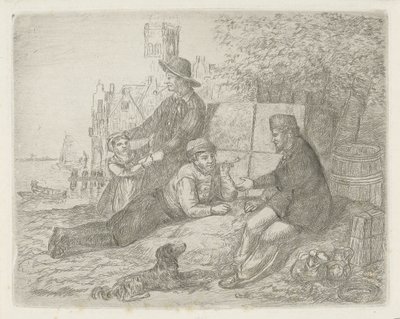 Figuren aan de waterkant door David van der Kellen