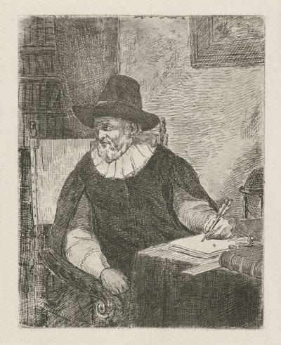 Man in een studeerkamer door David van der Kellen
