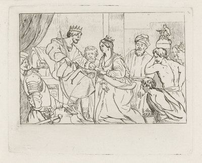 Salomo en de koningin van Sheba door David van der Kellen
