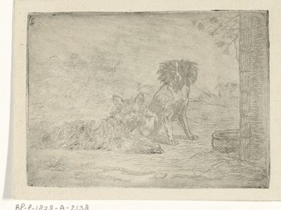 Twee honden door David van der Kellen
