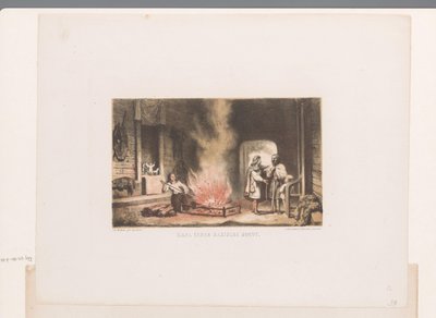 Interieur van een Saksische hoeve (Zaal eener Saxische Hoeve) door David van der Kellen