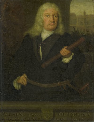 Portret van Willem van Outhoorn, Gouverneur-Generaal van Nederlands-Indië door David van der Plas