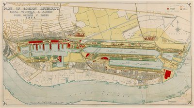 Royal Victoria en Albert en King George V Docks 1934, ca. 1934 door Day & Son Vincent Brooks