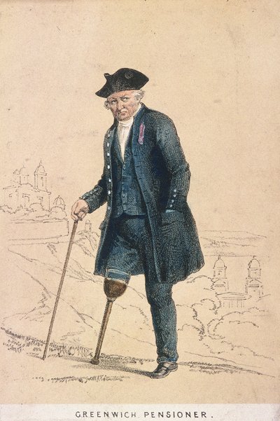 Een Greenwich-pensionaris met één been, 1855 door Day and Son