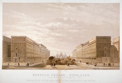 Advertentie van huisagent voor eigendommen in Norfolk Square, Paddington, Londen, ca. 1870 door Day and Son
