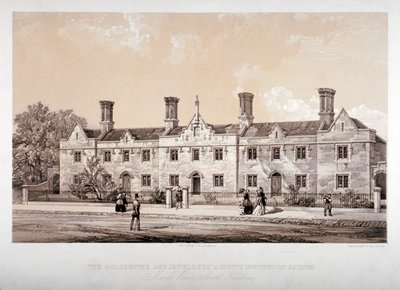 De goud- en juwelierspensioeninstelling, Holcroft Road, Hackney, Londen, 1853 door Day and Son