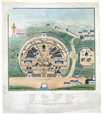 Een weergave van het bloedbad van Amerikaanse gevangenen in Dartmoor Prison, 6 april door DeWitt C. Hitchcock