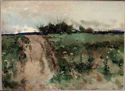 Landschapsschets door De Lancey Gill