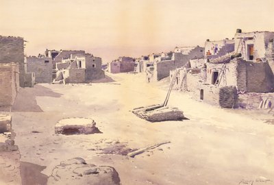 Straat in het Pueblo van Oraibi, Tusayan, Arizona, 1888 door De Lancey Gill