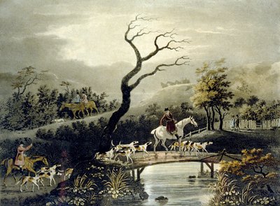 Nacht, Vossenjacht, gegraveerd door J.H. Clarke en F. Jeakes door Dean Snr. (after) Wolstenholme