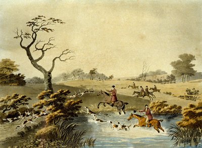 Middag, vossenjacht, gegraveerd door J.H. Clarke en F. Jeakes door Dean Snr. (after) Wolstenholme