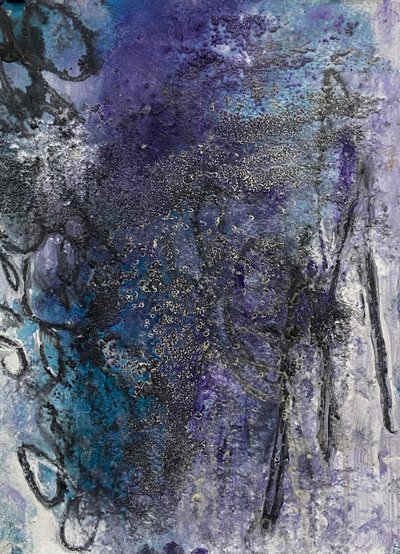 Abstracte indigo-wervelingen door Deb Chaney