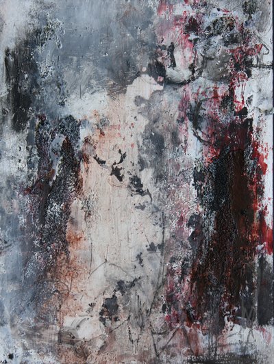 Rauwe, abstracte rode kleur door Deb Chaney