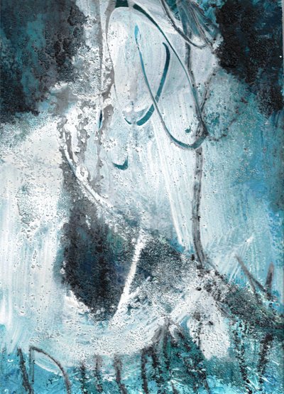 Misty Blue Abstract door Deb Chaney