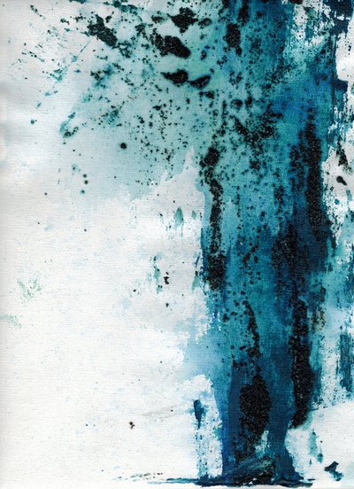 Mysterieus blauw abstract door Deb Chaney