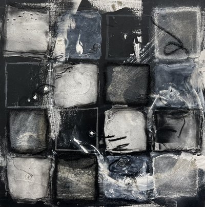 Monochroom raster met textuur door Deb Chaney