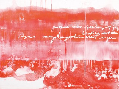Levendig rood abstract lettertype door Deb Chaney