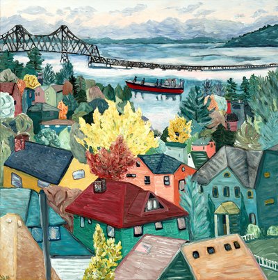 Astoria View, 2015 (acryl op doek) door Deborah Eve Alastra