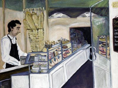 Bakkerij St. Germain, 2017 (acryl op doek) door Deborah Eve Alastra