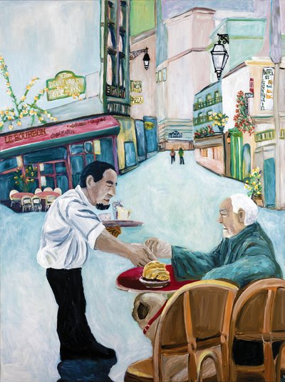 Café St. Germain, 2017 (acryl op doek) door Deborah Eve Alastra