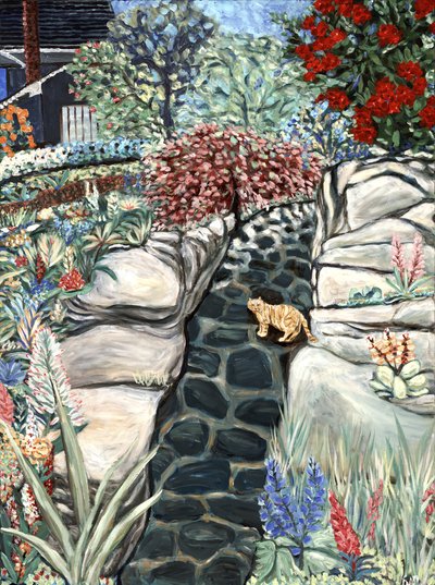 Cobbled Way, 2019 (acryl op doek) door Deborah Eve Alastra