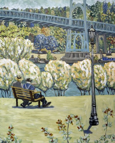 Vroege herfst, 2017 (acrylverf op doek) door Deborah Eve Alastra