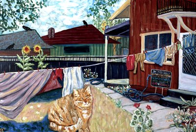 In dit huis, 2022 (acryl op doek) door Deborah Eve Alastra