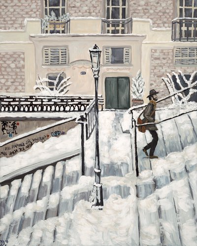 Montmartre Sneeuw, 2017 (acryl op doek) door Deborah Eve Alastra