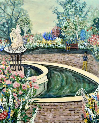 Koninginnentuin, 2020 (acrylverf op doek) door Deborah Eve Alastra