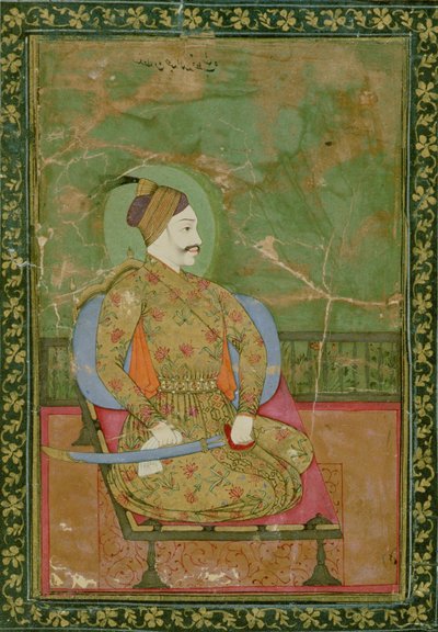 Portret van Sultan Abdullah Qutb Shah zittend, Golconda, 1670 door Deccani School