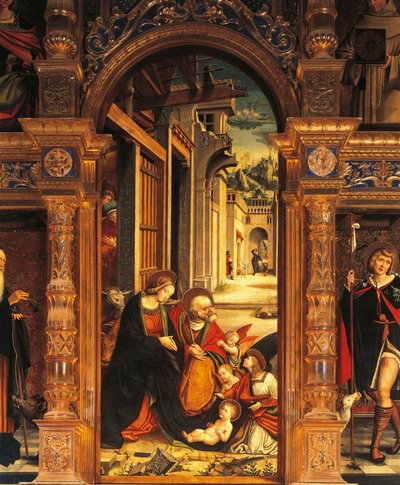 Geboorte van Christus (detail) door Defendente Ferrari
