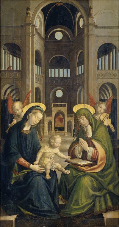 De Madonna en Kind met St. Anna door Defendente Ferrari