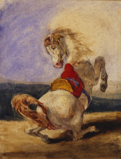 Steigerend paard door Delacroix