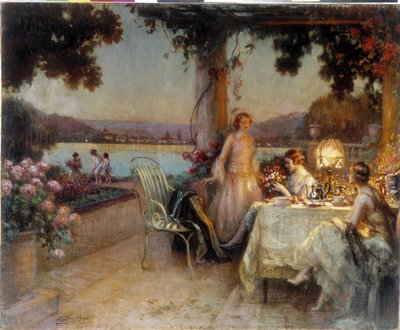 In de avond op het terras door Delphin Enjolras
