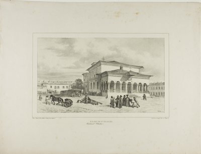 Kerk van St. George, Boekarest, Walachije, 13 juli 1837 door Denis Auguste Marie Raffet
