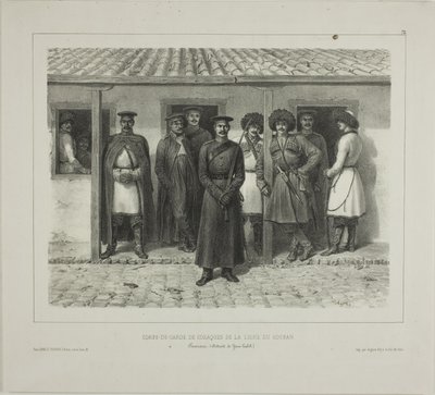 Kozakkenlijfwachten van de linie, Koeban, Taman, Détroit de Yéni-Kaleb, 9 oktober 1837 door Denis Auguste Marie Raffet