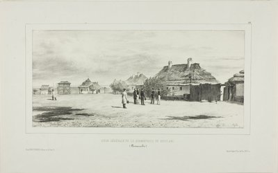 Binnenplaats van de Quarantaine Generaal, Skoulani, Bessarabië door Denis Auguste Marie Raffet