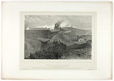Vertrek van de derde colonne, genaamd de steun, uit Souvenirs d’Italie: Expeditie naar Rome door Denis Auguste Marie Raffet