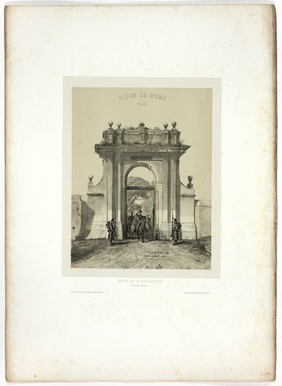 Binnenkomst in de Villa Santucci, uit Souvenirs d’Italie: Expédition de Rome door Denis Auguste Marie Raffet