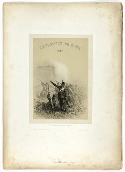 Expeditie naar Rome, 1849: Uw ontvangst is noch beleefd noch politiek, uit Souvenirs d’Italie: Expédition de Rome door Denis Auguste Marie Raffet