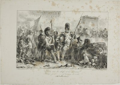 Vuur op de leiders en cavalerie... door Denis Auguste Marie Raffet