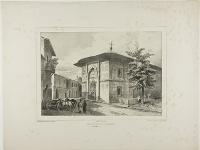 Griekse kerk, Boekarest, Walachije, 15 juli 1837 door Denis Auguste Marie Raffet
