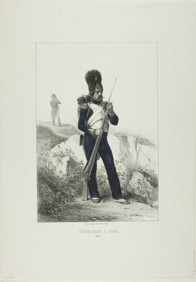 Grenadier te voet, Elba door Denis Auguste Marie Raffet