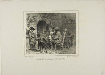 Kus papa met kneepjes door Denis Auguste Marie Raffet