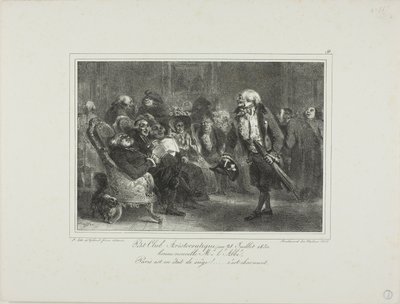 Kleine Aristocratische Club, 28 juli 1830 door Denis Auguste Marie Raffet