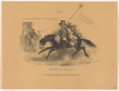 Postiljon te paard door Denis Auguste Marie Raffet