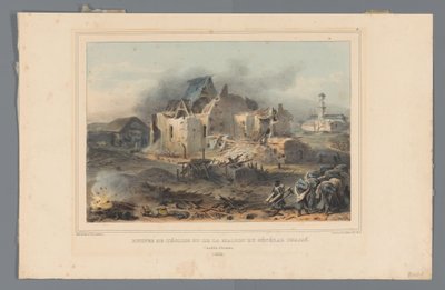 Ruïnes van de kerk en het huis van generaal Chassé, 1832 door Denis Auguste Marie Raffet